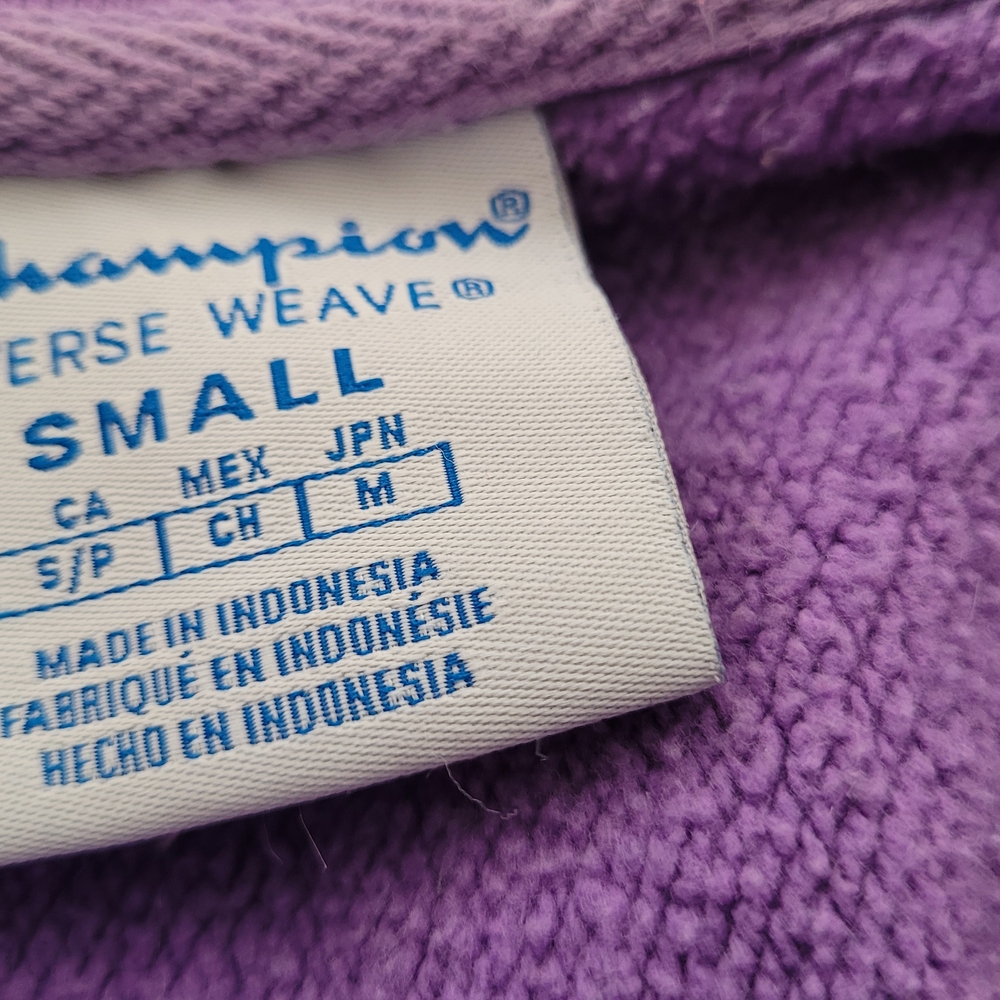 Champion Purple 3/4 Sleeve Crop Polo Hoodie - Picture 3 of 10